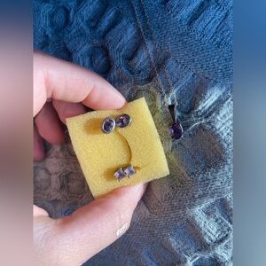 Amethyst Necklace and Earrings Set